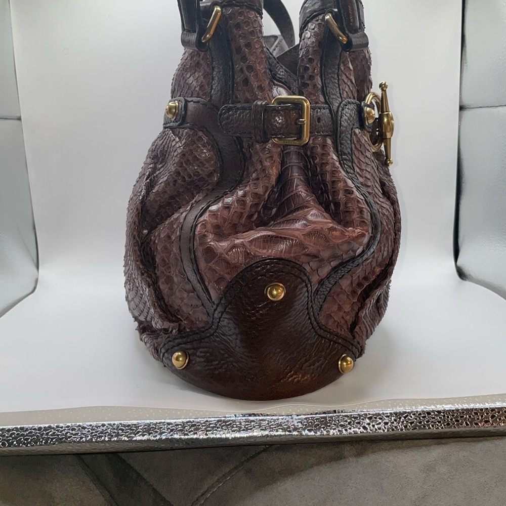 Gucci Brown Python Leather Women's Bag - image 5
